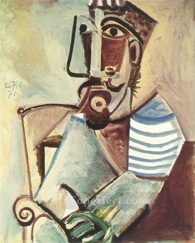 Buste d homme assis 1971 Cubismo Pintura al óleo
